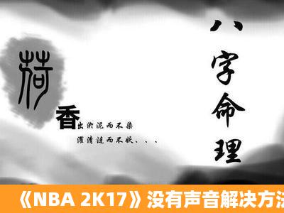 《NBA 2K17》没有声音解决方法