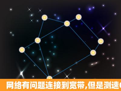 网络有问题连接到宽带,但是测速0kb/s