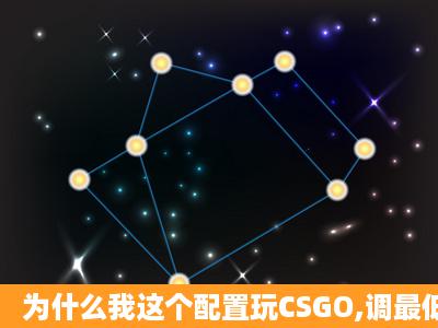 为什么我这个配置玩CSGO,调最低特效还是60的FPS?