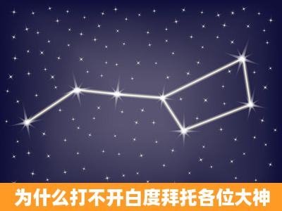 为什么打不开白度拜托各位大神