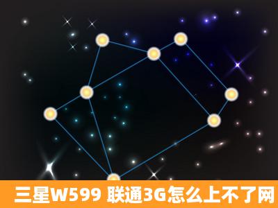 三星W599 联通3G怎么上不了网