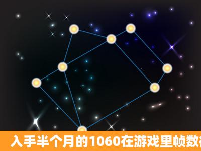 入手半个月的1060在游戏里帧数很不稳定。