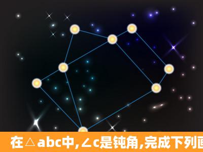 在△abc中,∠c是钝角,完成下列画图,并用适当的语言描述