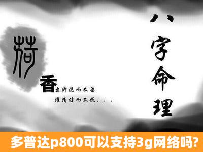 多普达p800可以支持3g网络吗?