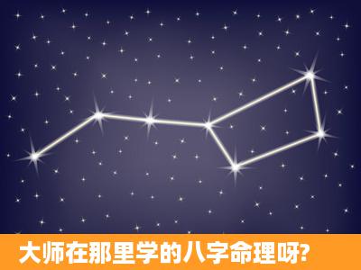 大师在那里学的八字命理呀?