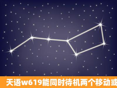 天语w619能同时待机两个移动或者两个联通卡吗?