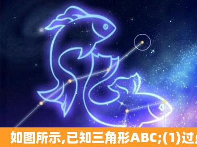 如图所示,已知三角形ABC;(1)过点A画BC边平行线;(2)D是AB边中点,过...