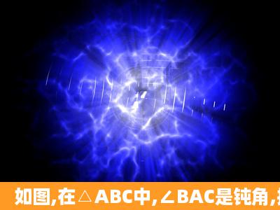 如图,在△ABC中,∠BAC是钝角,按要求画图.(1)△ABC的角平分线AD;(2...