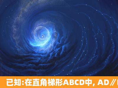 已知:在直角梯形ABCD中, AD∥BC,AB⊥BC,AD=2,BC=3设∠BCD=α,...