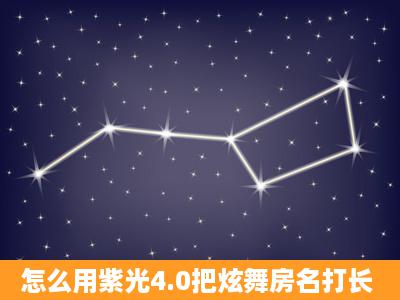 怎么用紫光4.0把炫舞房名打长