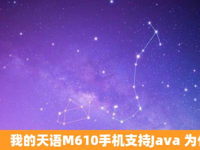 我的天语M610手机支持Java 为什么下载手机QQ 会出现格式不支持呢