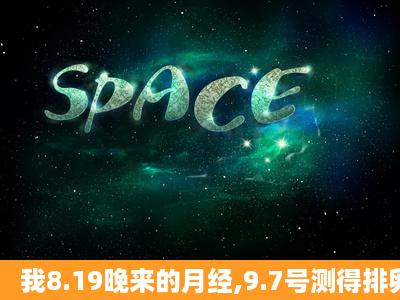 我8.19晚来的月经,9.7号测得排卵,都...