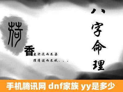 手机腾讯网 dnf家族 yy是多少