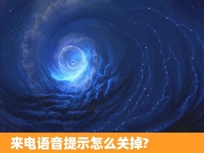 来电语音提示怎么关掉?