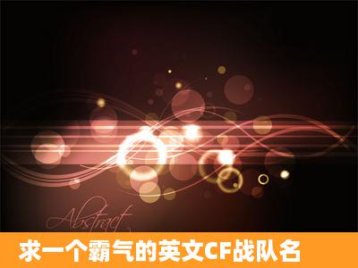 求一个霸气的英文CF战队名