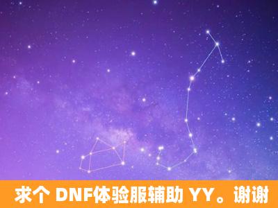 求个 DNF体验服辅助 YY。谢谢