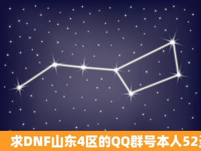 求DNF山东4区的QQ群号本人52圣骑最好武神玩家多的QQ群