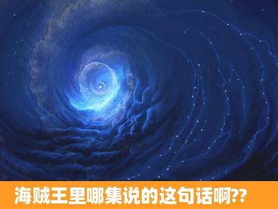 海贼王里哪集说的这句话啊??