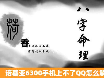 诺基亚6300手机上不了QQ怎么解决