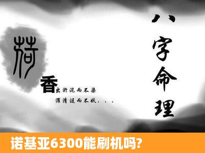 诺基亚6300能刷机吗?