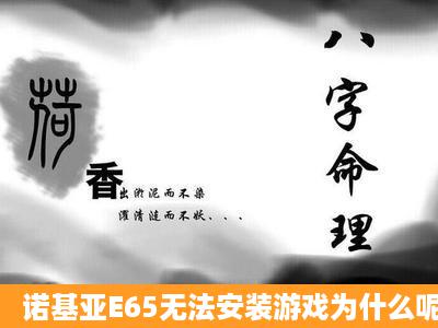 诺基亚E65无法安装游戏为什么呢?