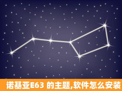 诺基亚E63 的主题,软件怎么安装