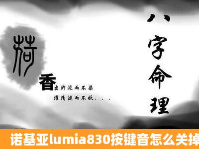 诺基亚lumia830按键音怎么关掉