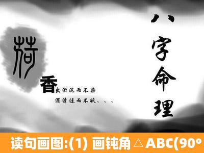 读句画图:(1) 画钝角△ABC(90° <∠A<180° ),且AB>AC (2)BC上的...