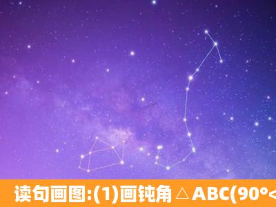 读句画图:(1)画钝角△ABC(90°<∠A<180°),且AB>AC;(2)BC上的...