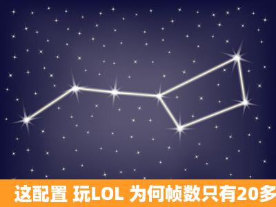 这配置 玩LOL 为何帧数只有20多?