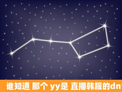 谁知道 那个 yy是 直播韩服的dnf