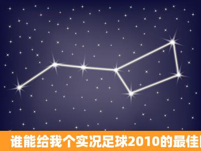 谁能给我个实况足球2010的最佳阵容