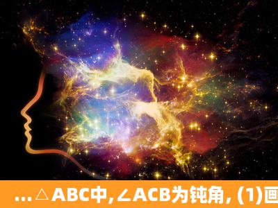 ...△ABC中,∠ACB为钝角, (1)画图:过A点作△ABC的角平分线AE和高...