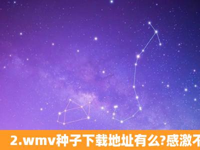 2.wmv种子下载地址有么?感激不尽