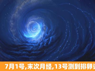 7月1号,末次月经,13号测到排卵试纸强阳,14同房!怀孕机会大吗?排卵是...