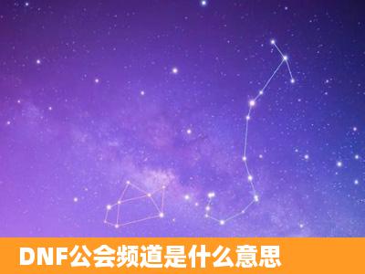 DNF公会频道是什么意思