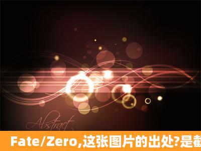 Fate/Zero,这张图片的出处?是截图还是同人?金=闪=闪和吾王