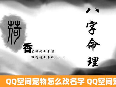 QQ空间宠物怎么改名字 QQ空间宠物改名字方法介绍