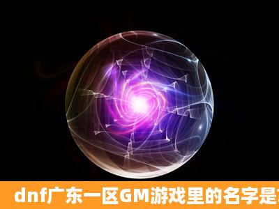 dnf广东一区GM游戏里的名字是?