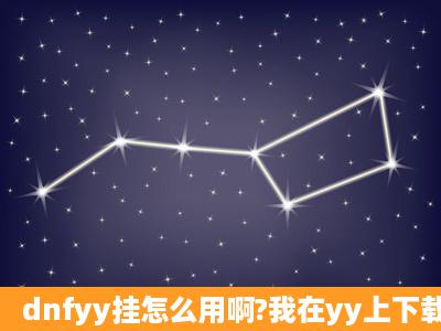 dnfyy挂怎么用啊?我在yy上下载了都有毒用不了啊