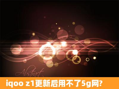 iqoo z1更新后用不了5g网?