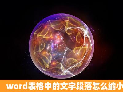 word表格中的文字段落怎么缩小?